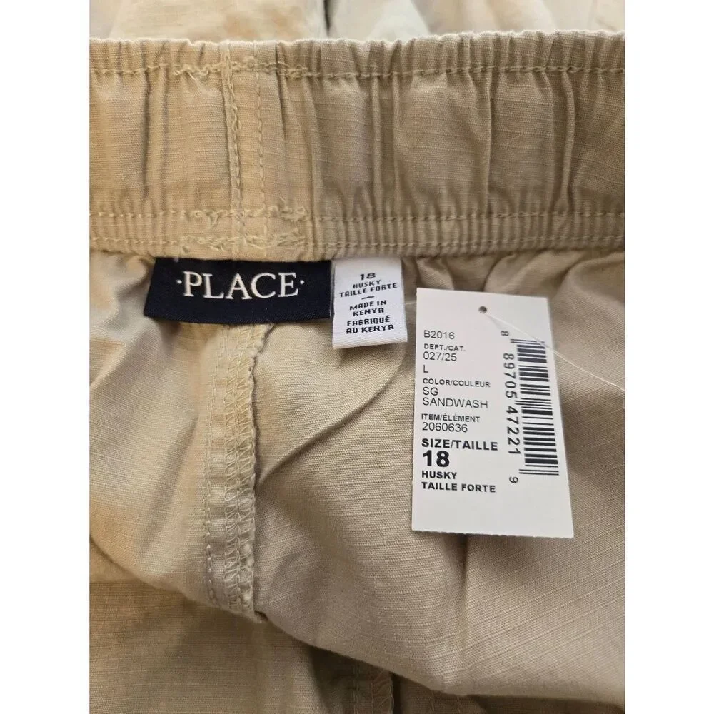 Childrens Place Boys Size 18 Husky Beige Cargo Shorts